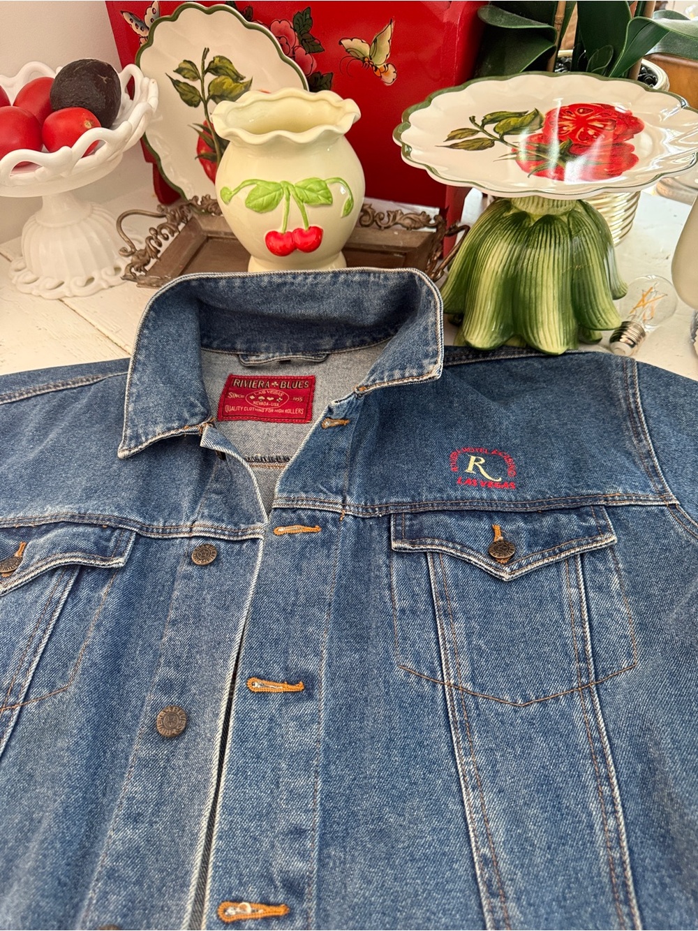 Riviera Hotel & Casino Embroidered Denim Jacket - Blue - Picture 2 of 9